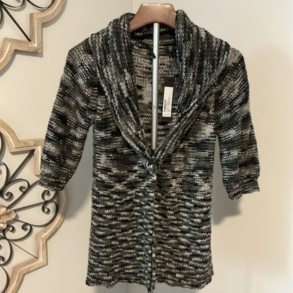 ISDA & Co Womens 100% Cotton One Button Crimped Cardigan Sweater S NWT